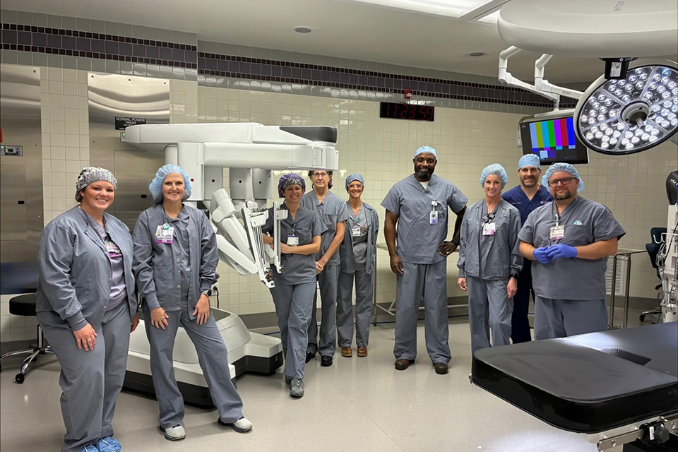 Dr. Vince and Team with the DaVinci Robot